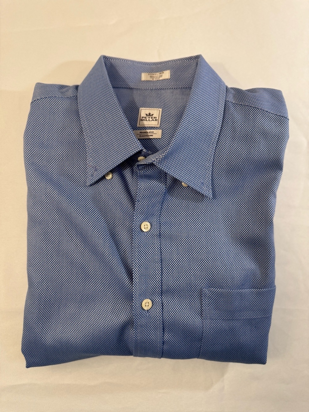 Peter Millar Textured Light Blue Button-Down Dress Shirt